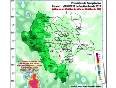 Esperan lluvias ligeras – moderadas en centro, sur y zona sierra del estado