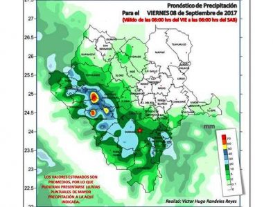 Continúan pronósticos de fuertes lluvias para el centro, sur y zona sierra del estado