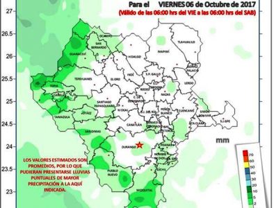 Persisten bajas probabilidades de lluvias para el estado de Durango