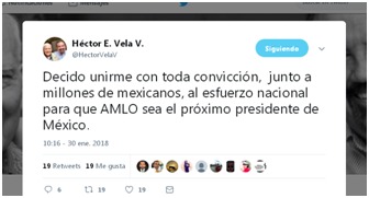 Anuncia Héctor Vela Valenzuela su ingreso a las filas de Morena