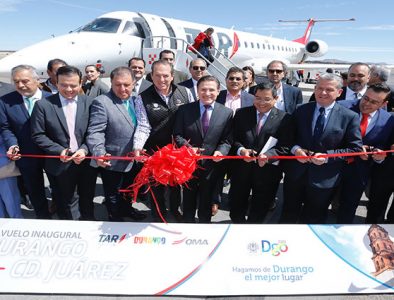 Inauguran vuelo Durango-Cd. Juárez