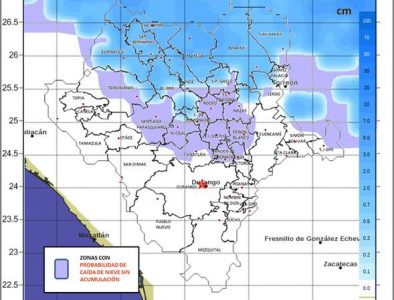 Podría nevar esta tarde – noche en municipios del norte y centro de Durango