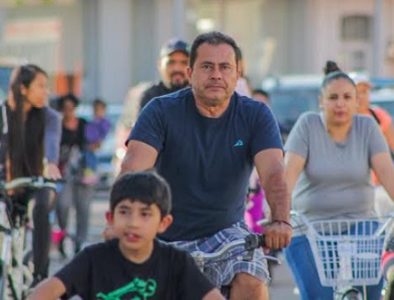 Celebran Día Mundial sin Auto con paseo ciclista en Vicente Guerrero