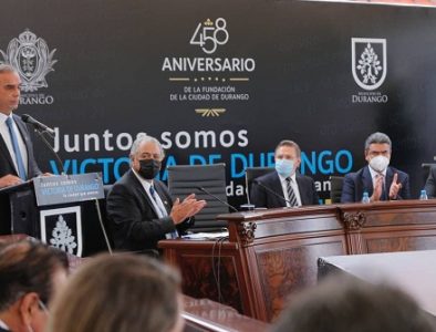 Celebran Aispuro y Salum 458 aniversario de la fundación de Durango