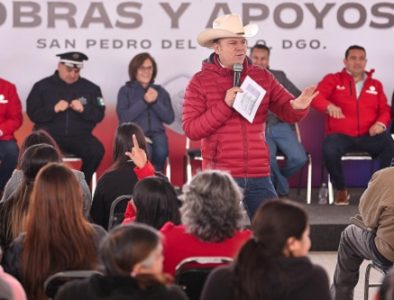 Llega Esteban a San Pedro del Gallo con acciones de vivienda y equipamiento para policías